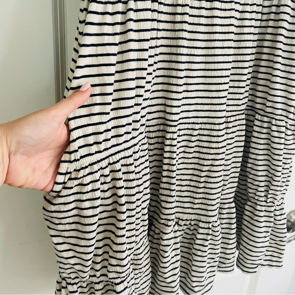 Loft Nautical Stripe Oversized Short Sleeve Crew Neck Shift Dress - Picture 4 of 8